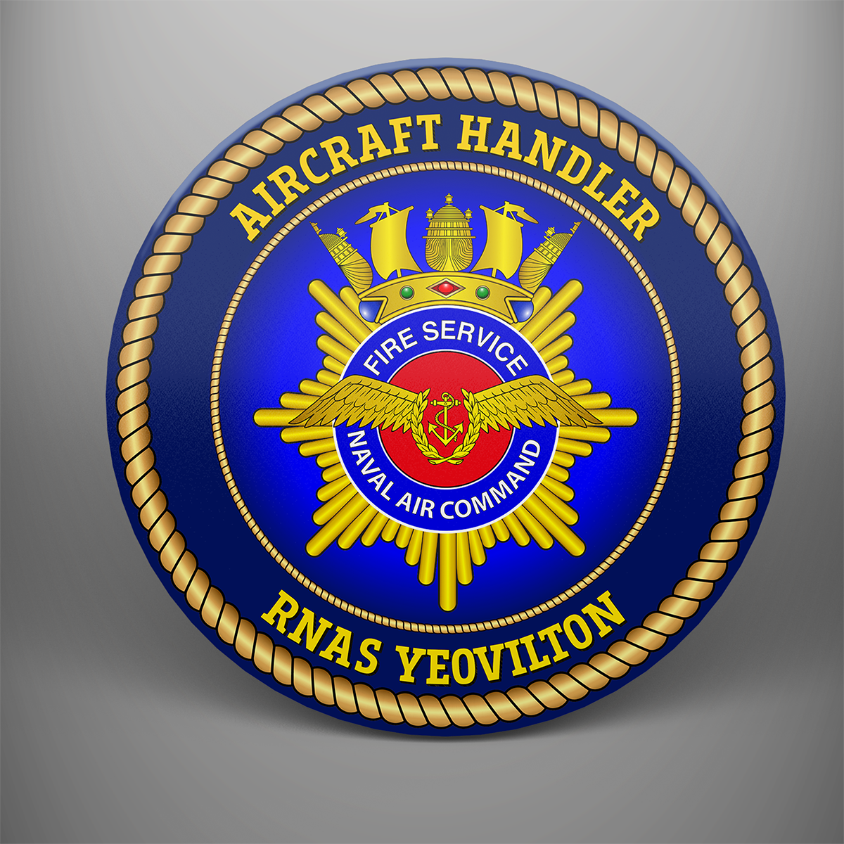 Aircraft Handler 'Naval Air Command Fire Service' — RNAS Yeovilton, frosted tempered glass single coaster