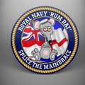 Royal Navy 'Rum Rat - Splice The Mainbrace', frosted tempered glass single coaster