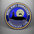 Royal Navy Submariner 'Sundodgers Club', frosted tempered glass single coaster