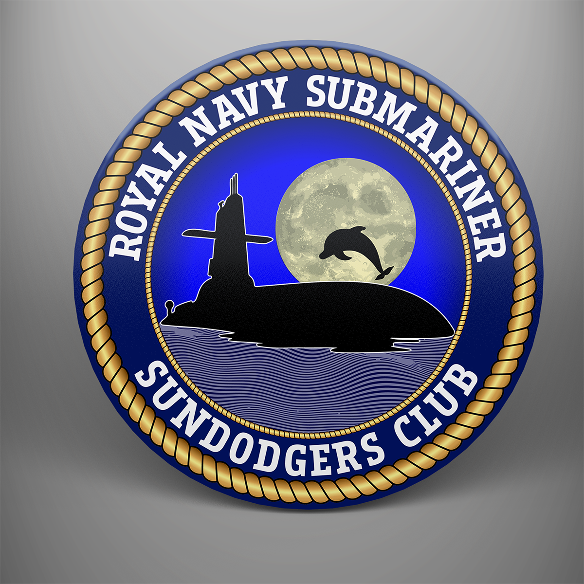 Royal Navy Submariner 'Sundodgers Club', frosted tempered glass single coaster