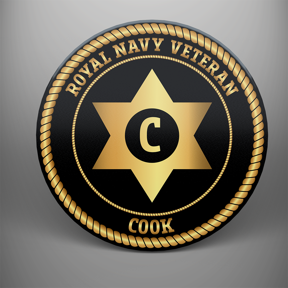 Royal Navy Veteran 'Cook', frosted tempered glass single coaster