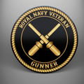 Royal Navy Veteran 'Gunner', frosted tempered glass single coaster
