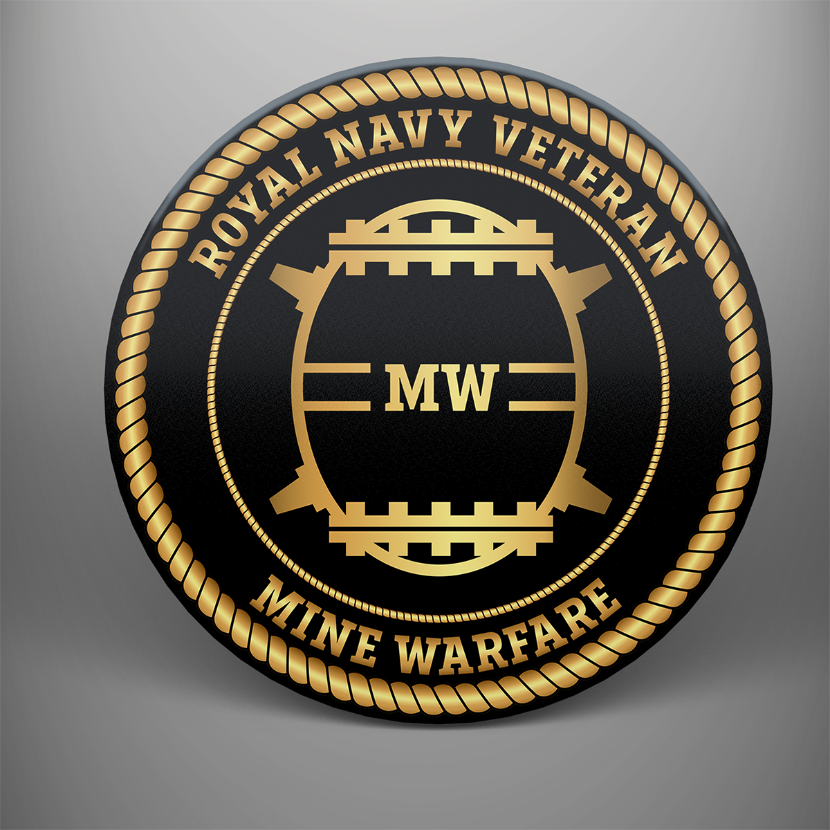 Royal Navy Veteran 'Mine Warfare', frosted tempered glass single coaster