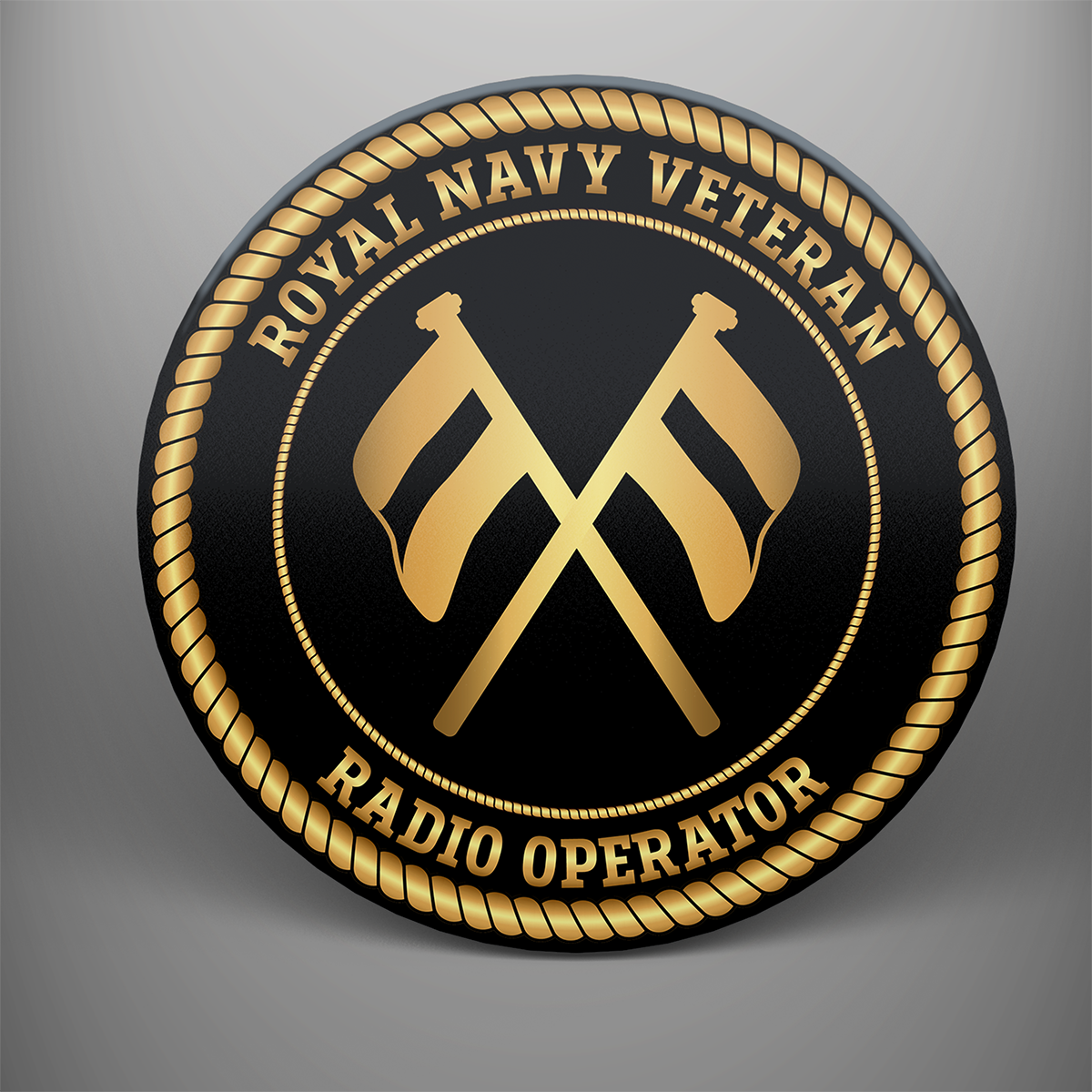 Royal Navy Veteran 'Radio Operator (T)', frosted tempered glass single coaster