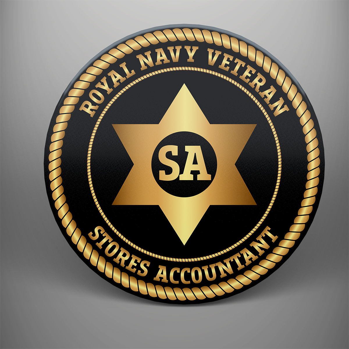 Royal Navy Veteran 'Stores Accountant', frosted tempered glass single coaster