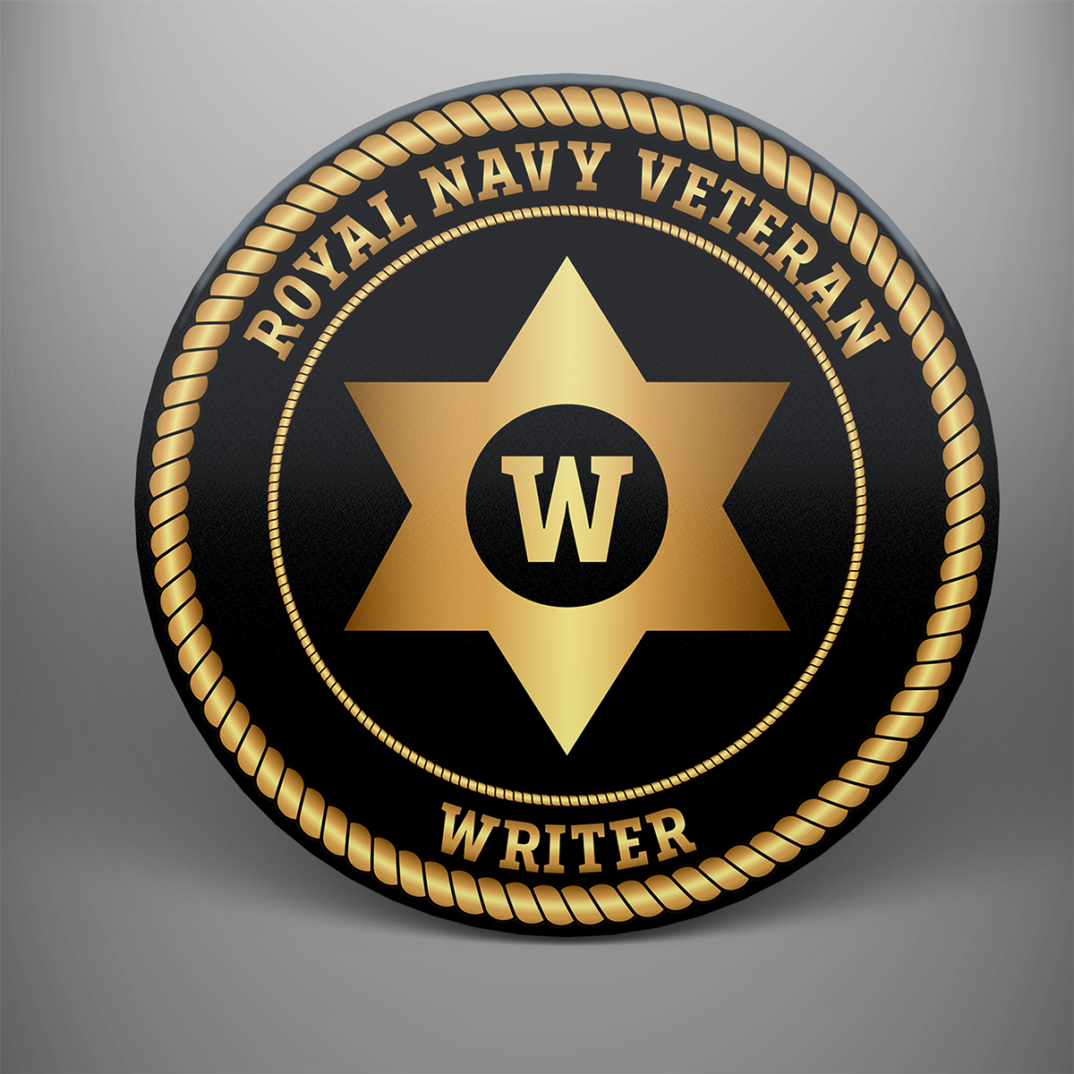 Royal Navy Veteran 'Writer', frosted tempered glass single coaster