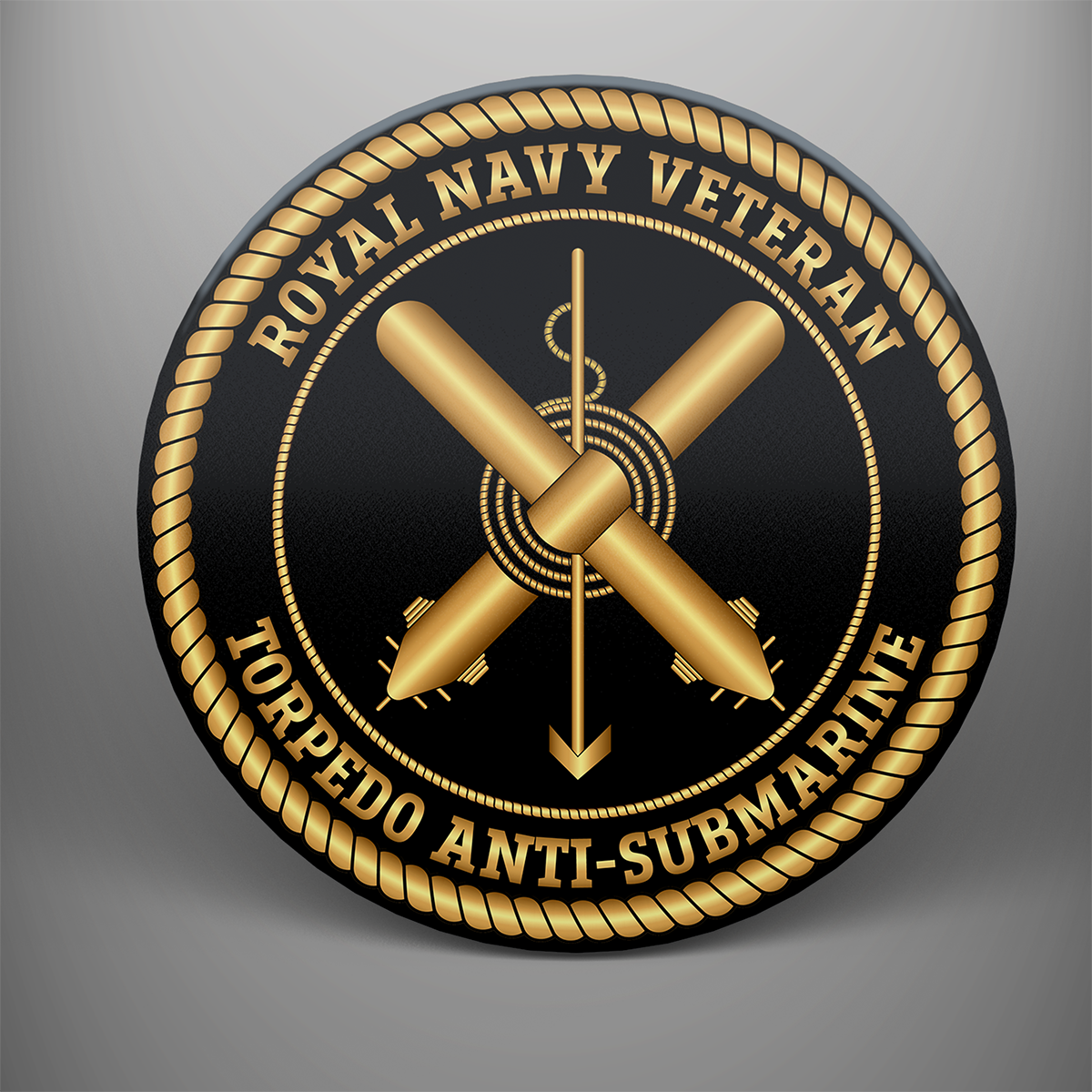 Royal Navy Veteran 'Torpedo Anti-Submarine', frosted tempered glass single coaster