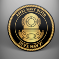 Royal Navy Diver 'Dive Navy', frosted tempered glass single coaster