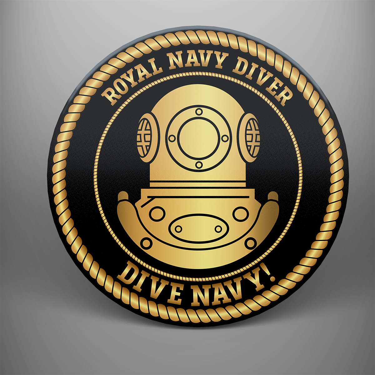 Royal Navy Diver 'Dive Navy', frosted tempered glass single coaster