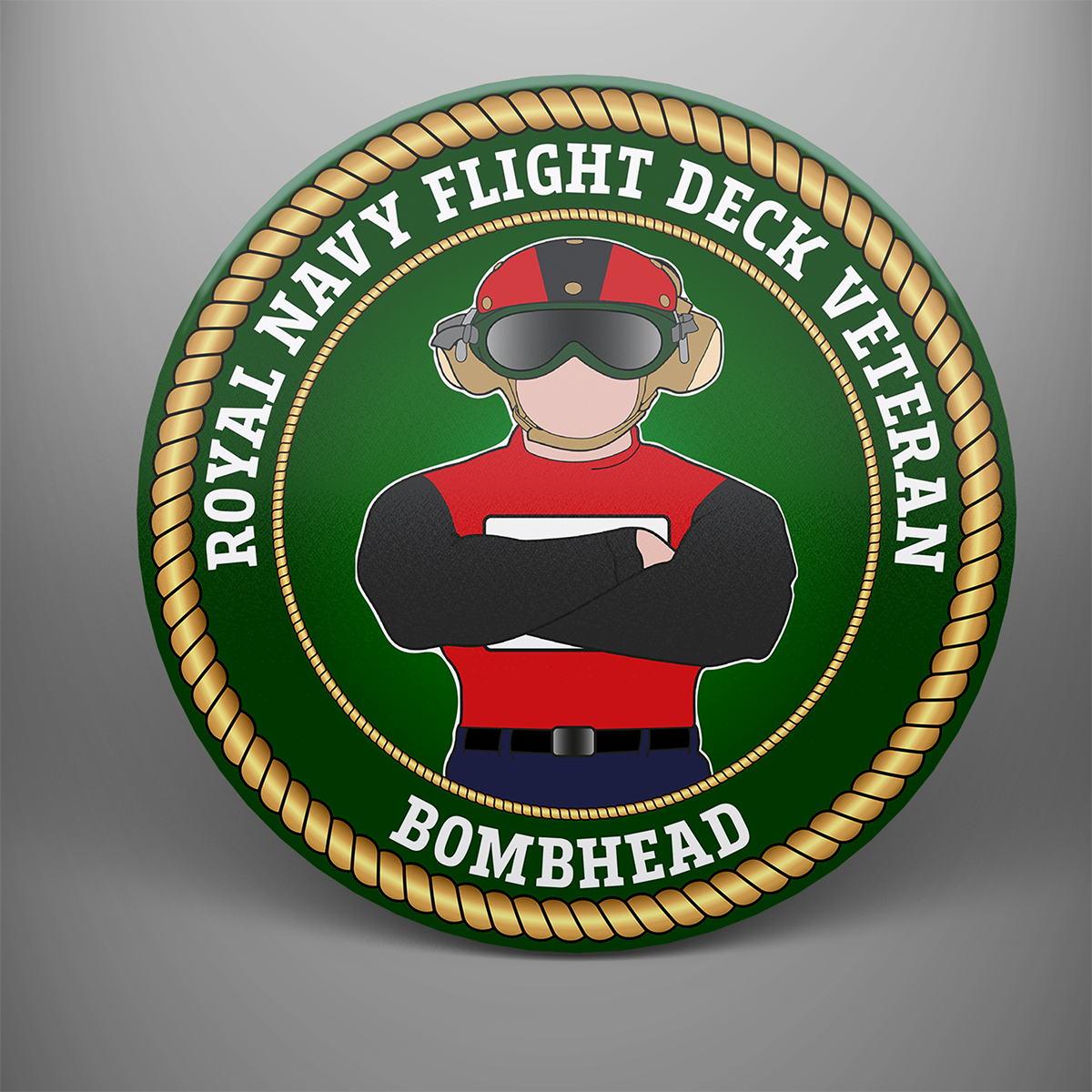 Royal Navy Flight Deck Veteran 'Bombhead', frosted tempered glass single coaster
