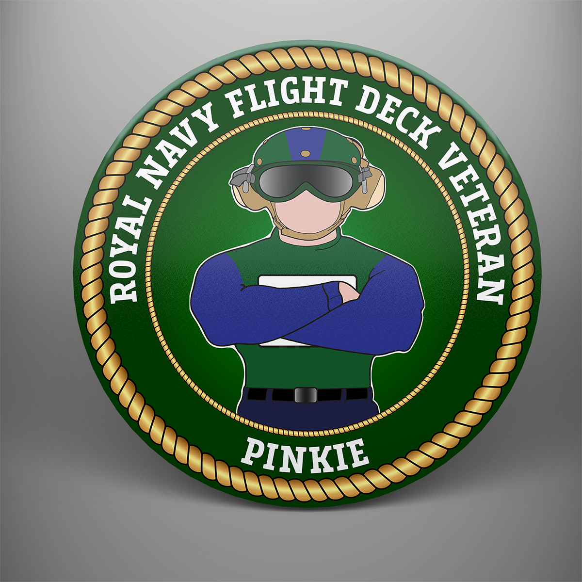 Royal Navy Flight Deck Veteran 'Pinkie', frosted tempered glass single coaster