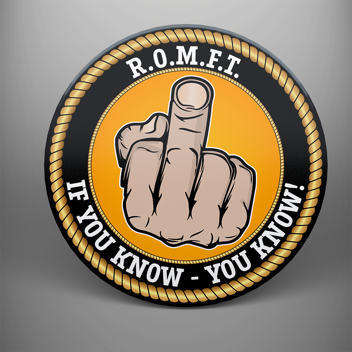 R.O.M.F.T. 'If You Know - You Know', frosted tempered glass single coaster