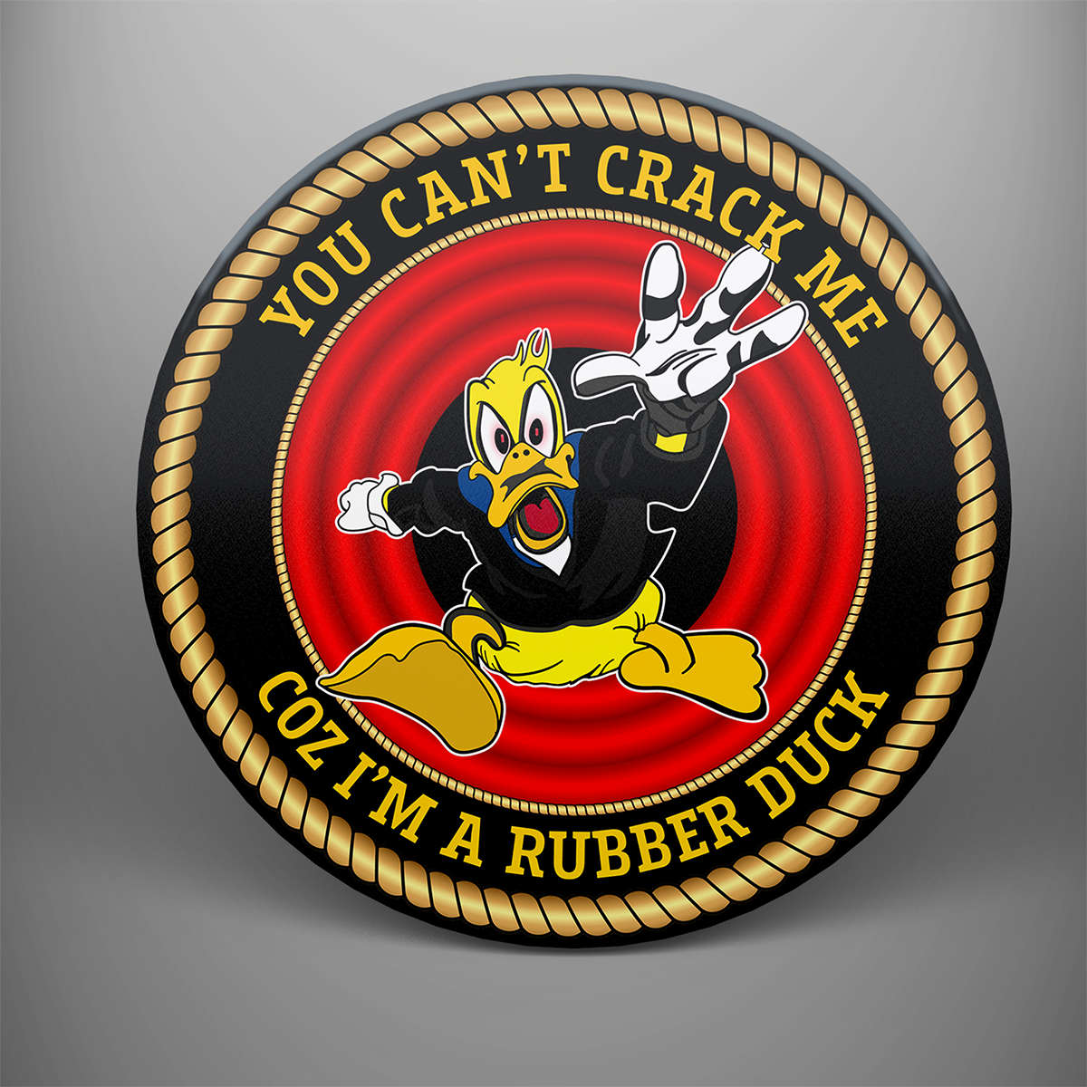 You Can't Crack Me – Rubber Duck, frosted tempered glass single coaster