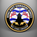 Royal Navy Submarine Service, frosted tempered glass single coaster