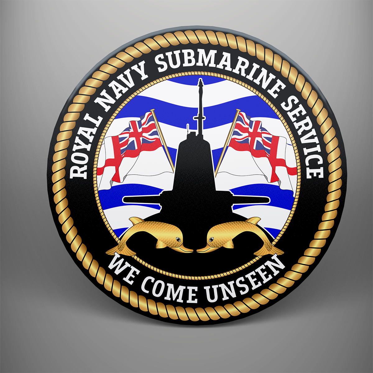 Royal Navy Submarine Service, frosted tempered glass single coaster