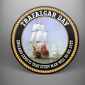 Trafalgar Day 'England Expects...', frosted tempered glass single coaster