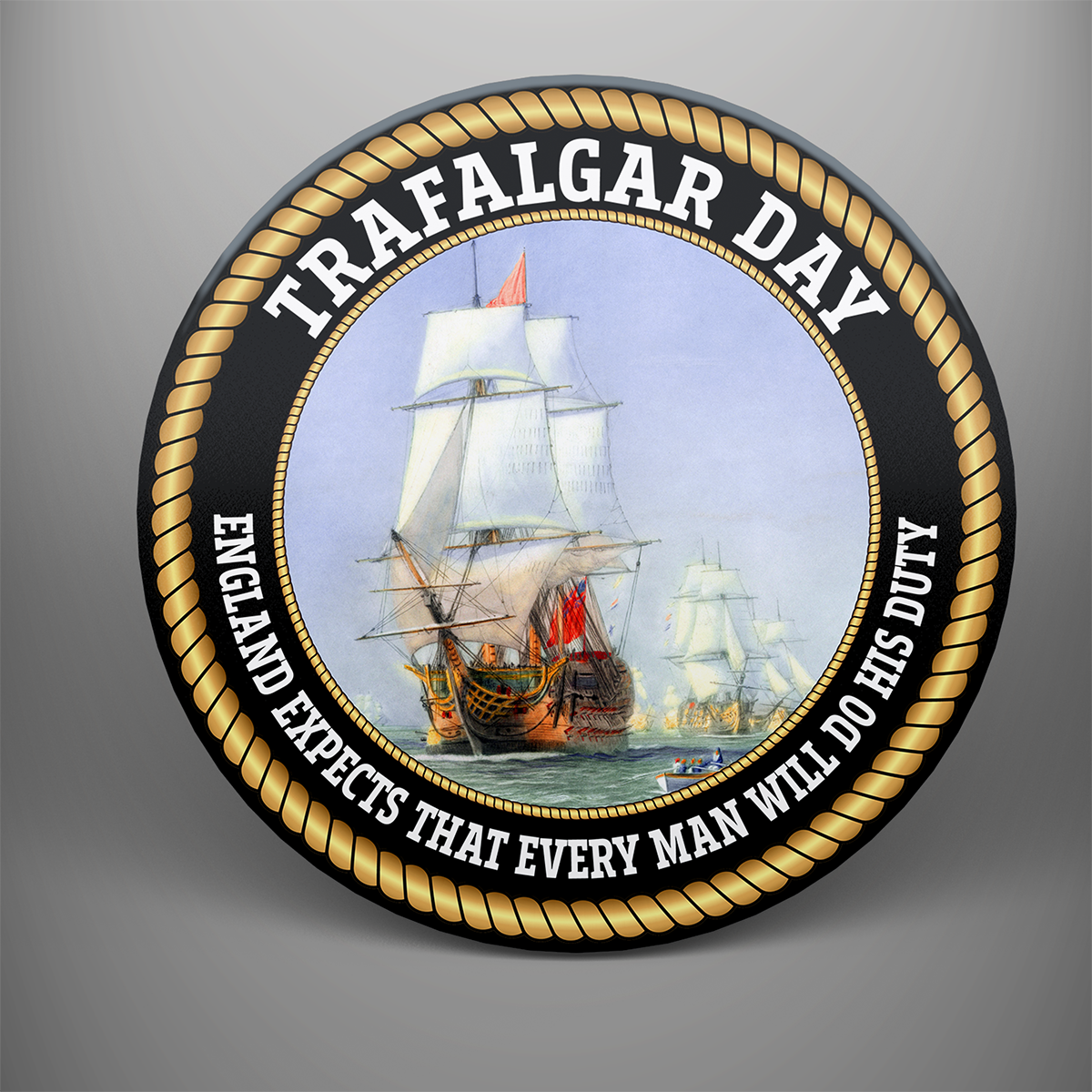 Trafalgar Day 'England Expects...', frosted tempered glass single coaster