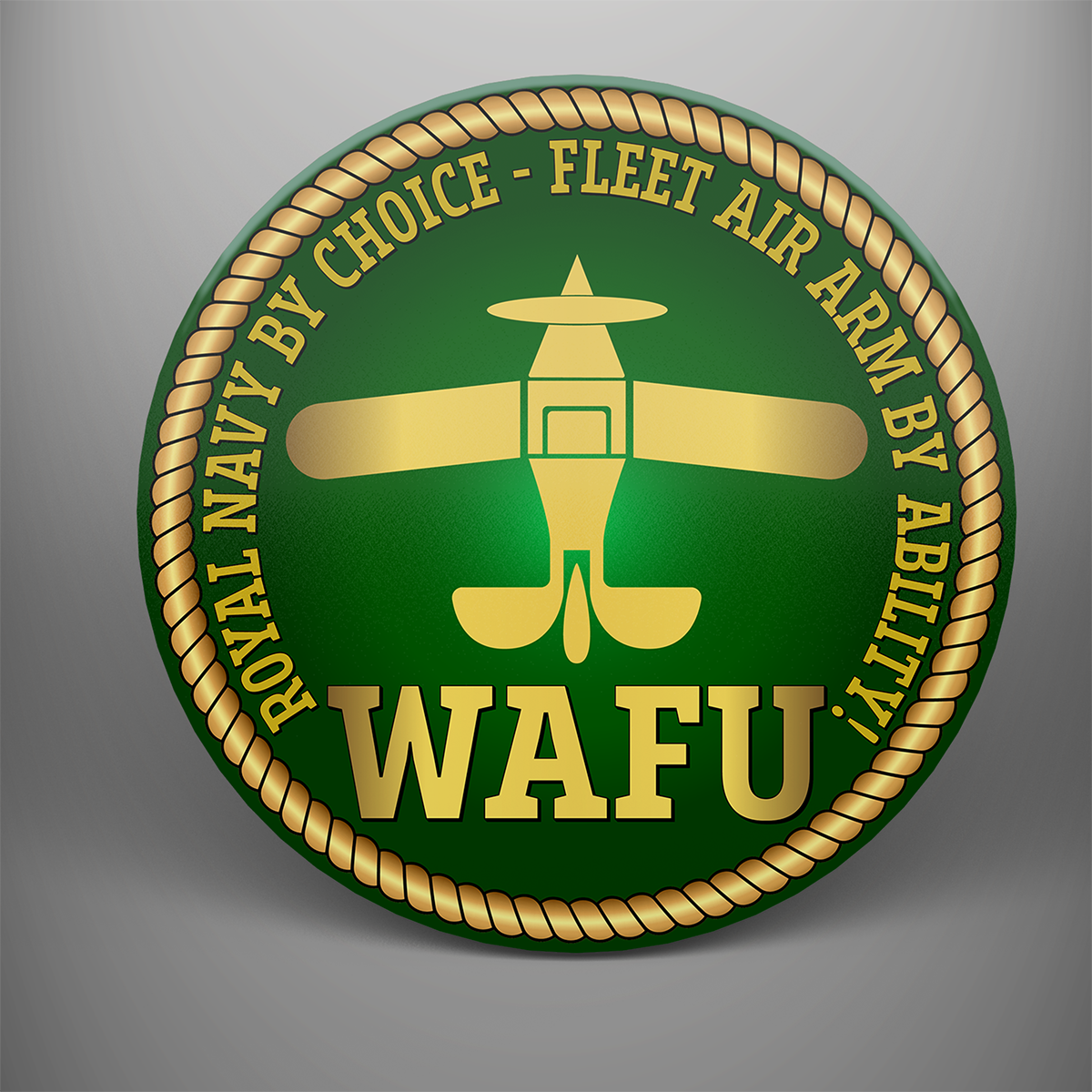 Fleet Air Arm 'WAFU', frosted tempered glass single coaster