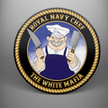 Royal Navy Chefs 'White Mafia', frosted tempered glass single coaster