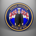 Wrens Veteran 'Never at Sea', frosted tempered glass single coaster