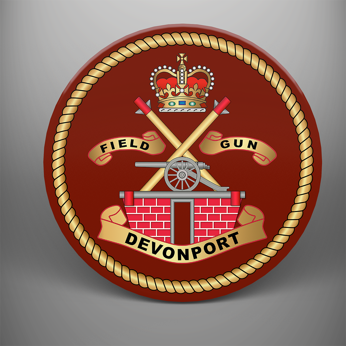 Devonport Field Gun, frosted tempered glass single coaster