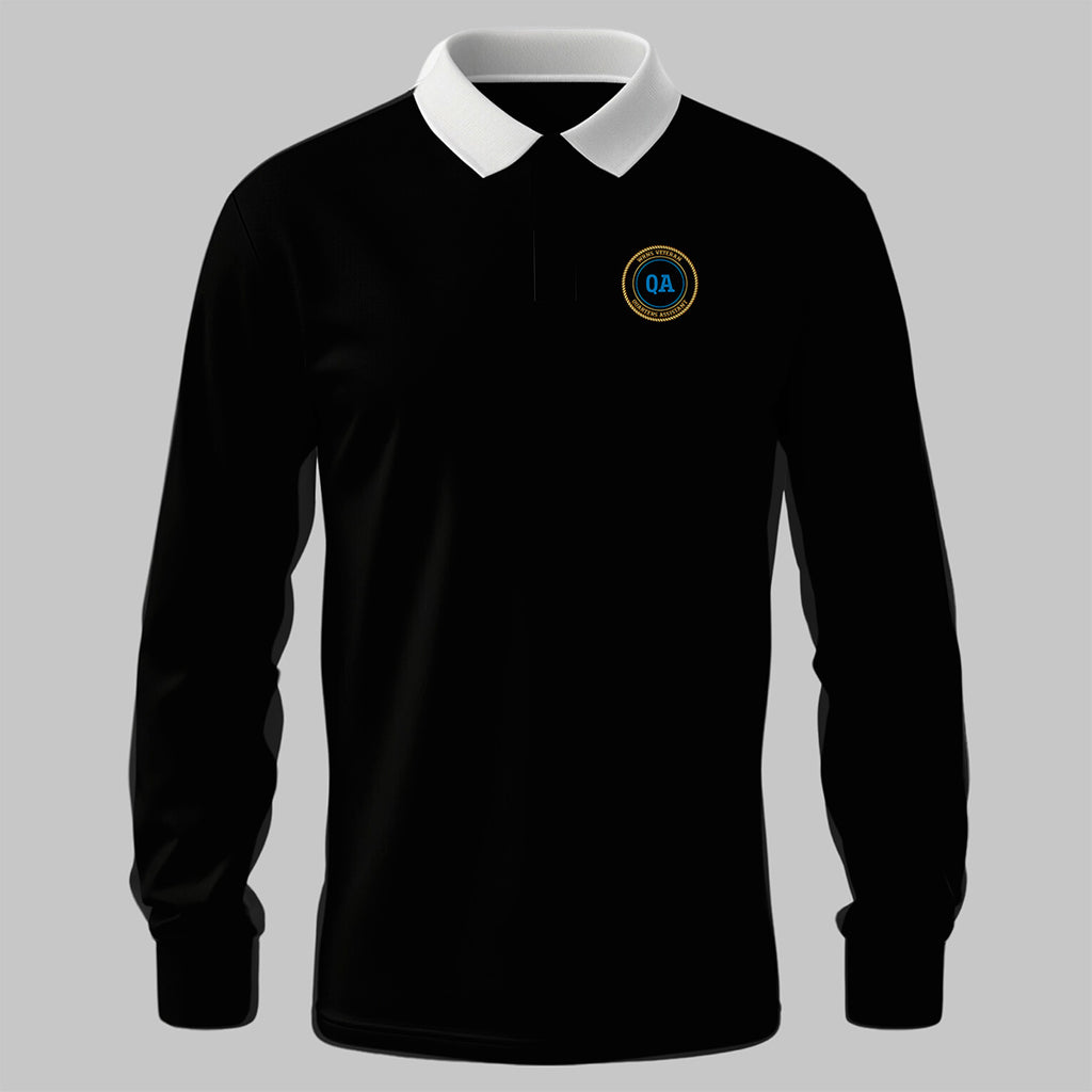 WRNS Quarters Assistant Branch Badge rugby shirt in black — front view