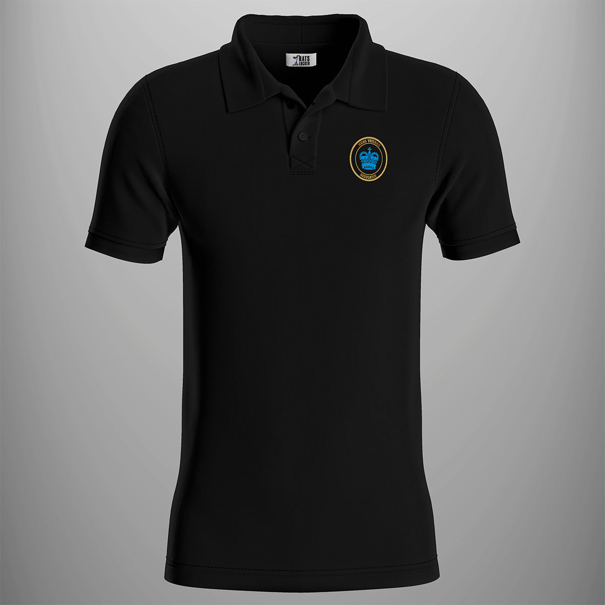 Women's Royal Naval Service Veteran 'Regulator' Polo Shirt in black — front view