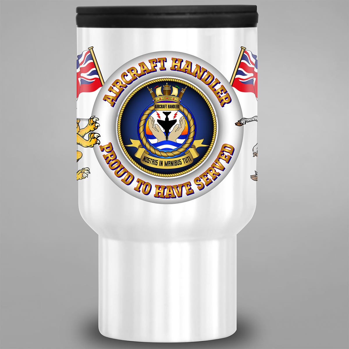 Aircraft Handler Veteran Proud to Have Served travel mug – front