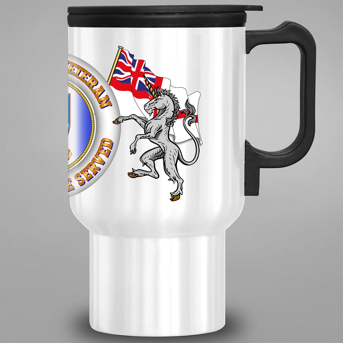 Falklands Veteran Proud to Have Served travel mug – right side