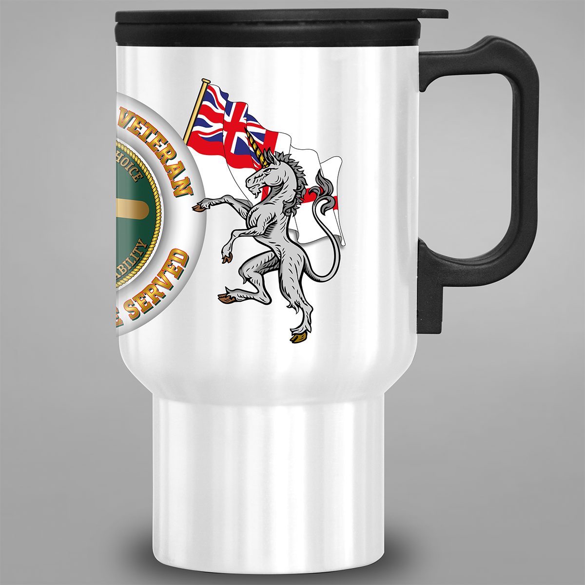 Fleet Air Arm Veteran Proud to Have Served travel mug right view