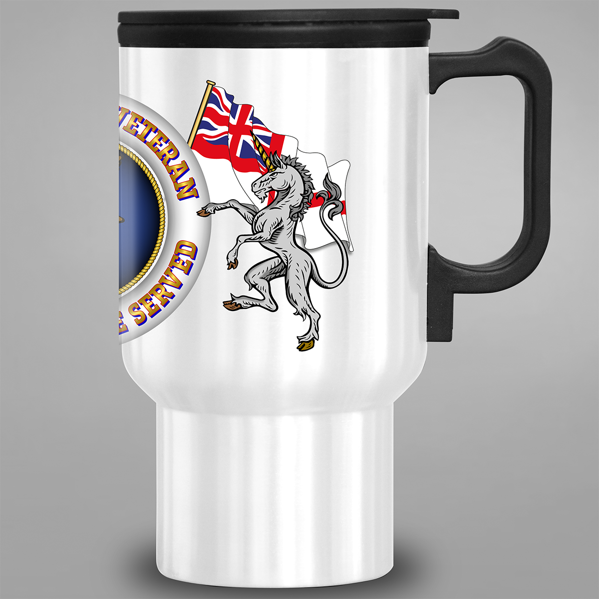HMS Hermes Veteran Proud to Have Served travel mug right view
