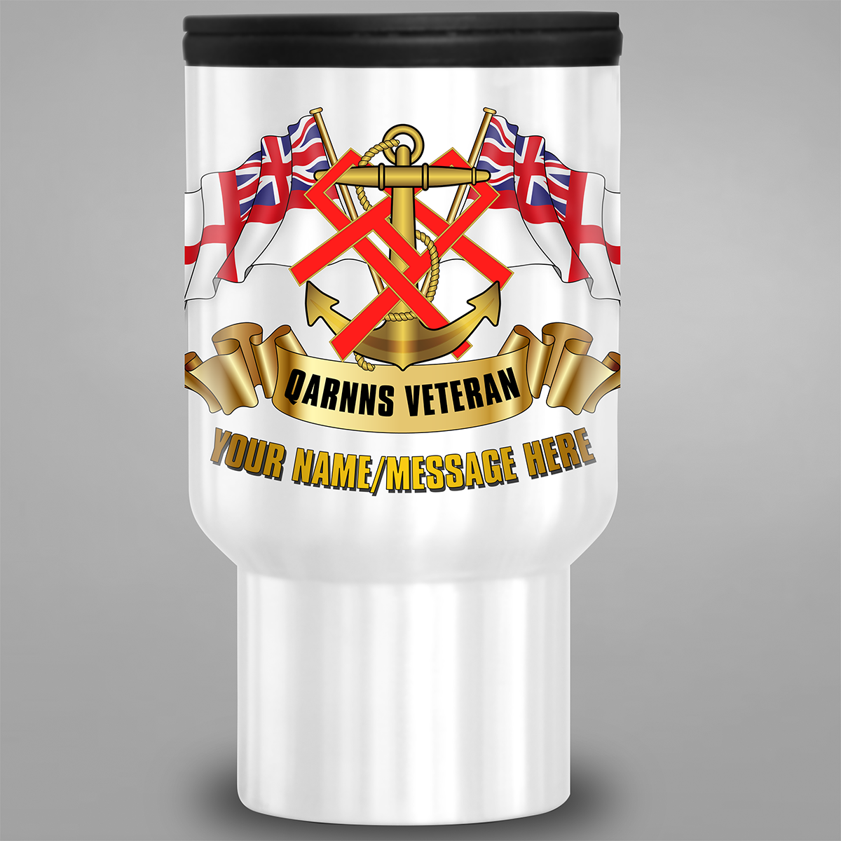 QARNNS Veteran personalised travel mug front view
