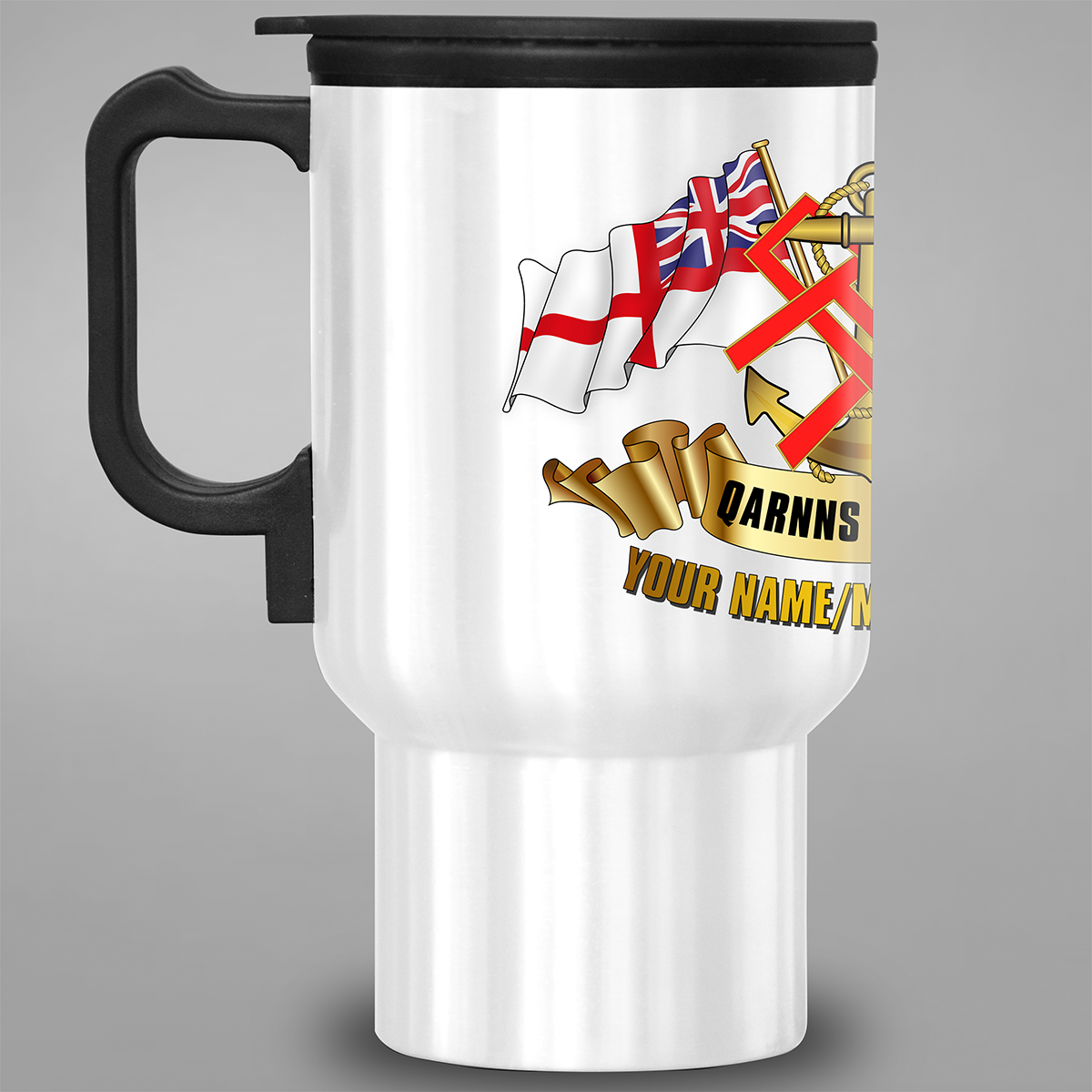 QARNNS Veteran personalised travel mug left view