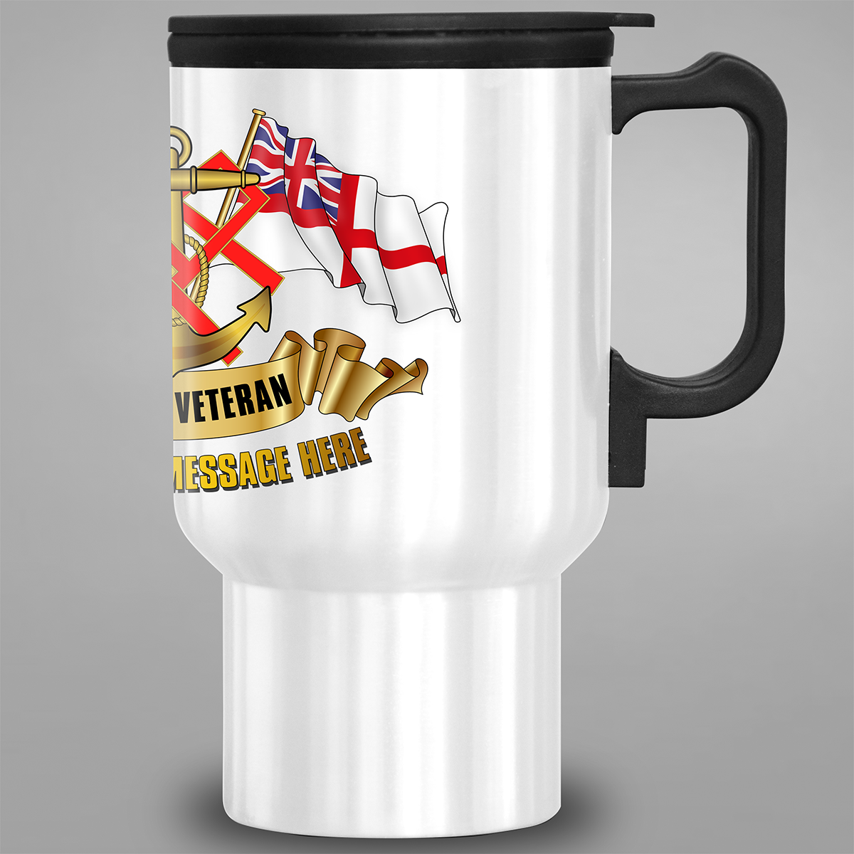 QARNNS Veteran personalised travel mug right view