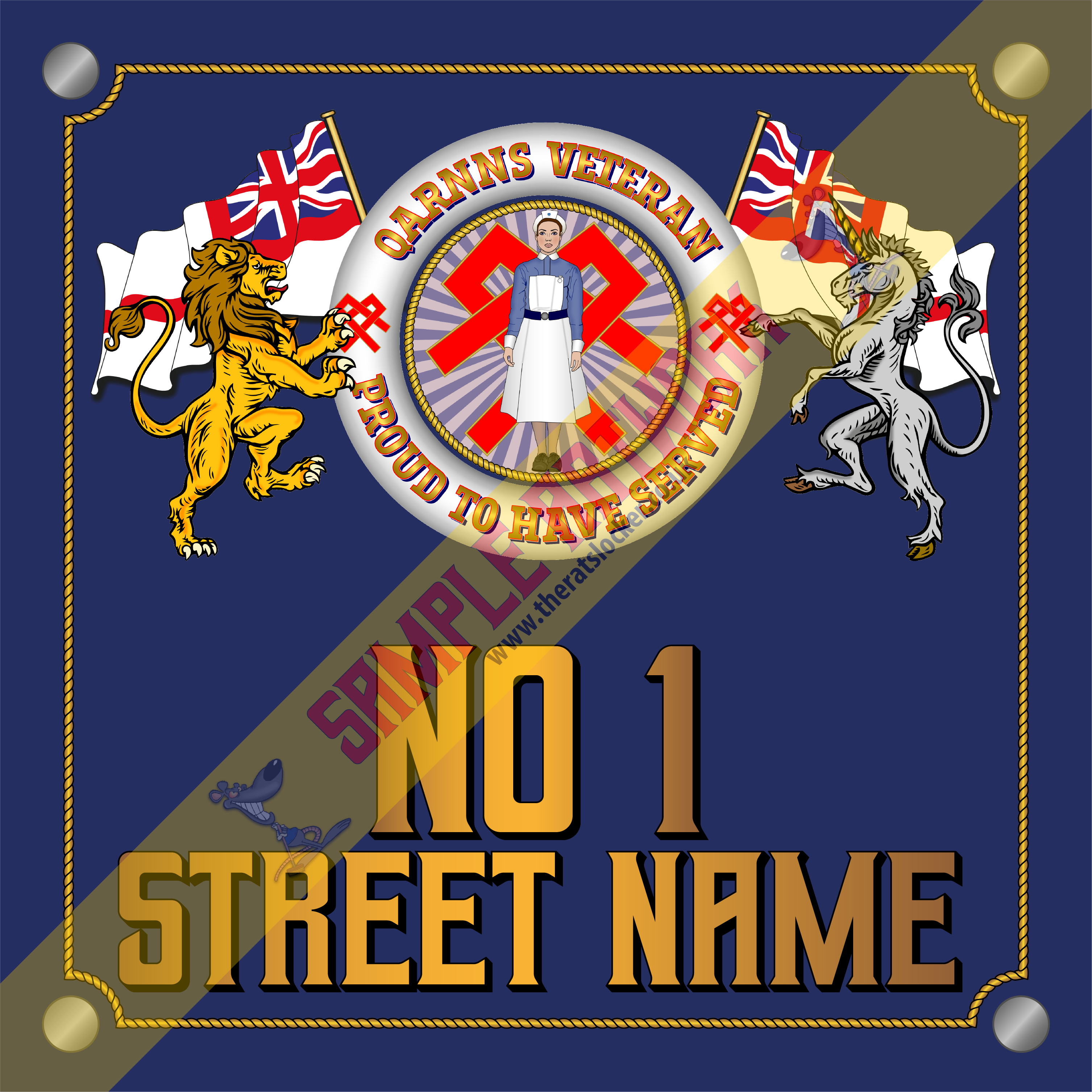 QARNNS Veteran Proud to Have Served personalised acrylic house sign