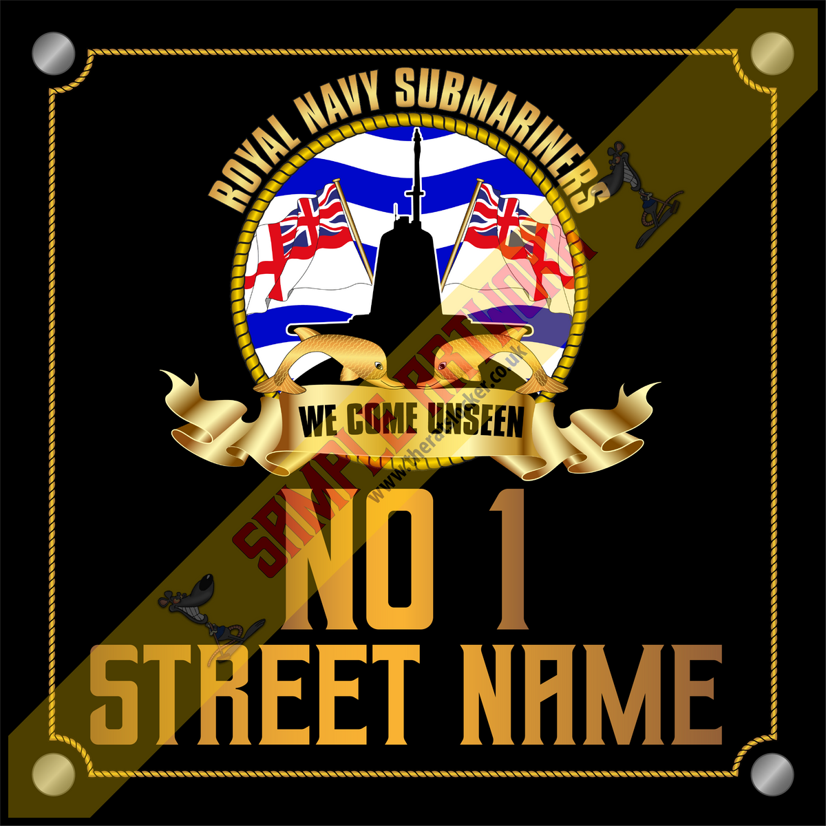 Royal Navy Submariner personalised acrylic house sign
