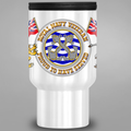 Front view of Royal Navy Veteran Proud to Have Served travel mug
