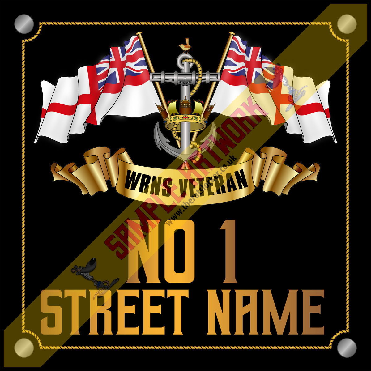 WRNS Veteran personalised acrylic house sign