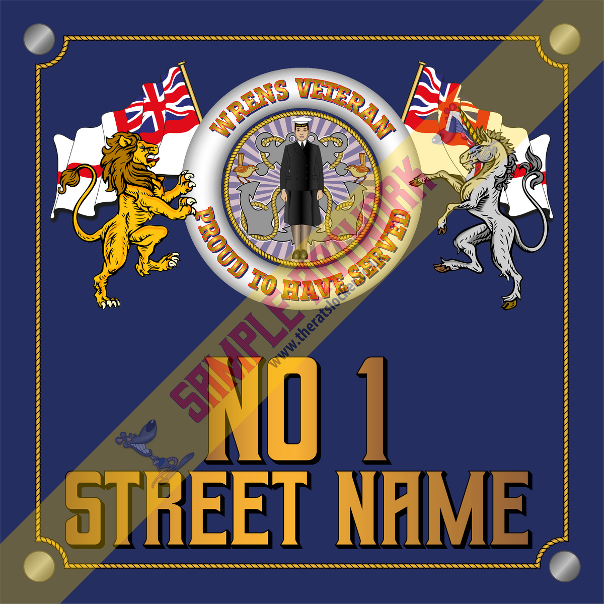 WRNS Veteran Proud to Have Served personalised acrylic house sign